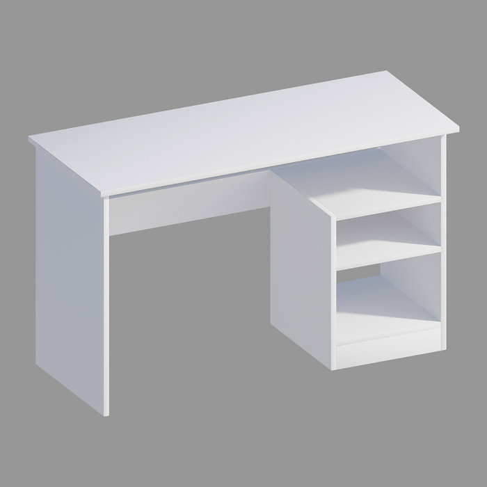 Hanah Home Mesa de Estudio Bahar - Blanco, 120x74x50cm, Con Estantes, Fijación a Pared, Tablero Melamina 18mm